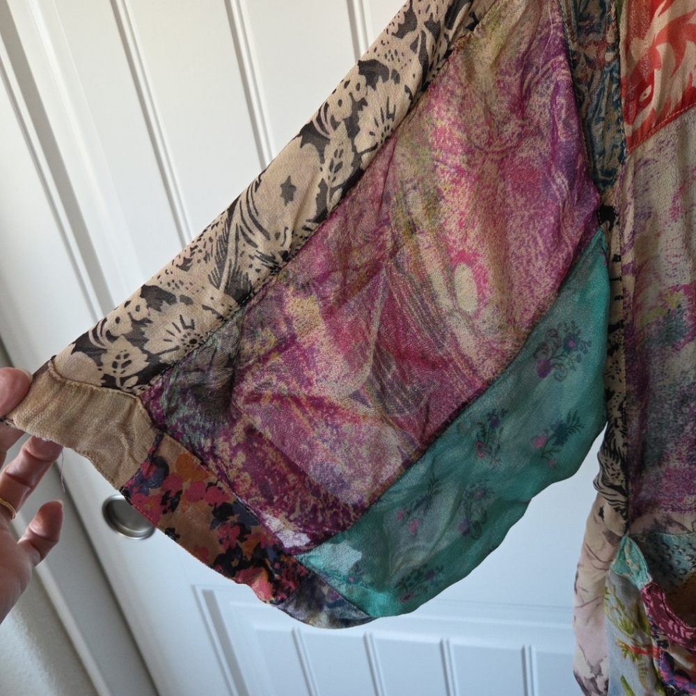 Young Threads Patchwork Boho Topper Kimono Small … - image 3